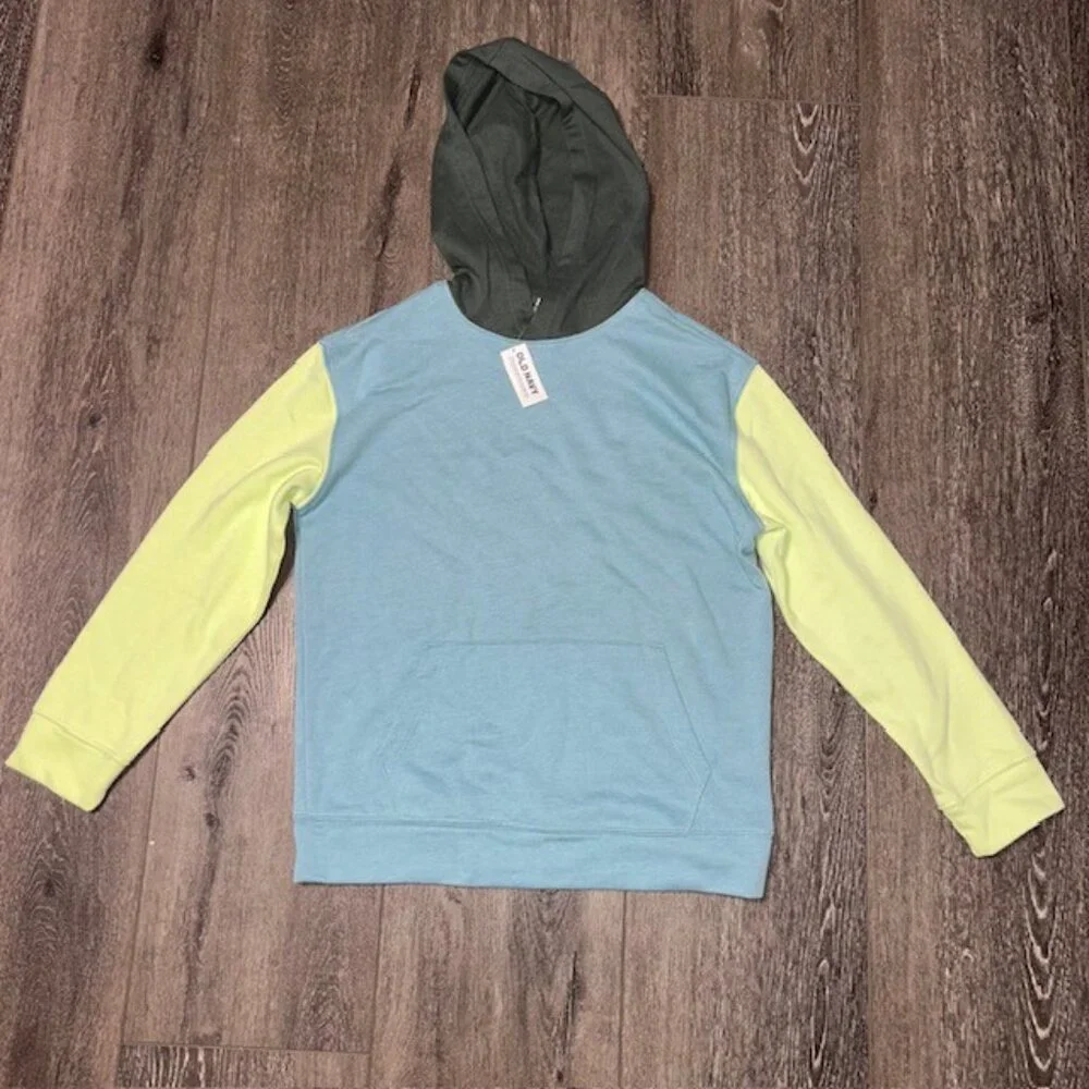 Old Navy Boys Pullover Long Sleeve Cotton Colorblock Sweatshirt Sz XL 14-16 NWT